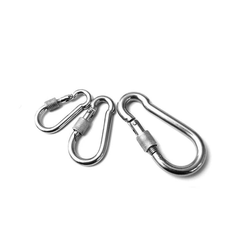 M8 High Strength Stainless Steel 304 316 Carabiner with Nut Oval Shape Quick Link Marine Hardware Rigging