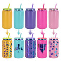 16oz Holographic Under Plated Mason Cup with Straw Stainless Steel Can Double Walled Insulated Tumbler for Laser Etched