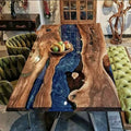 Front Desk for Reception Center Wood Console Furniture Customized Solid Wood Epoxy Resin Top Dining Table Top Good Price