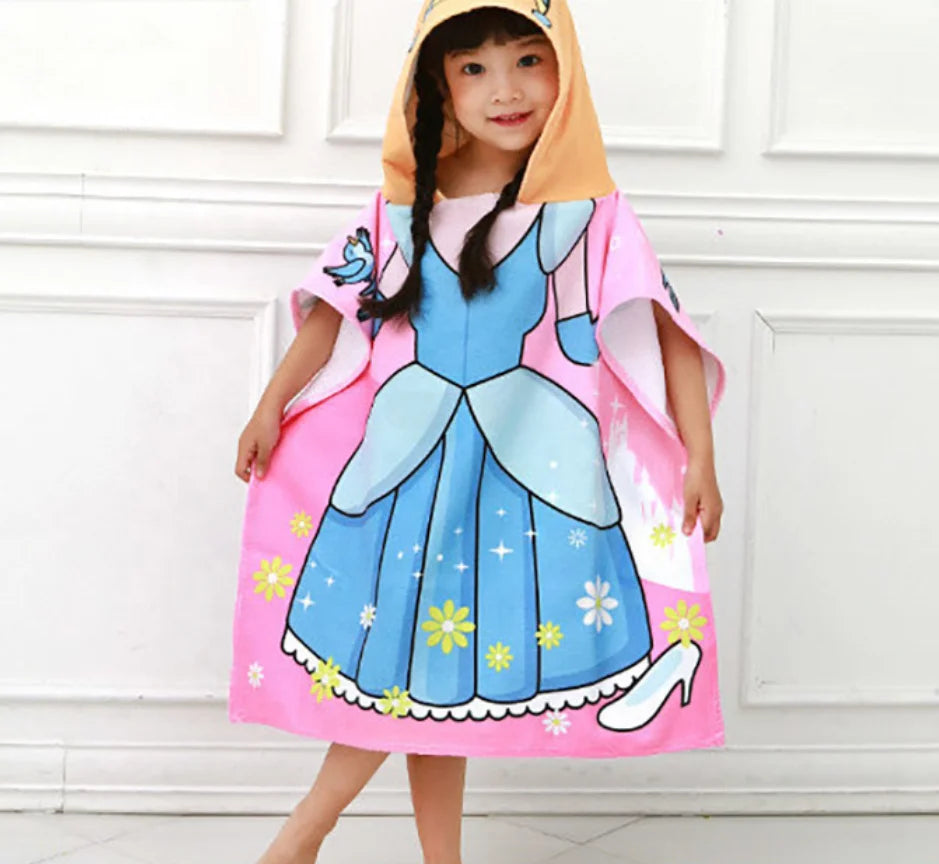 Poncho Formaldehyde-Free Beach Towel for Kids Custom Designed Cape Logo Summer Use Bag Water Absorption Hood