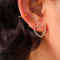 VIANRLA Stainless Steel Big  Heart CZ  Earrings Anti Tarnish Jewellery Prevent Oxidation Prevent Allergies Simple Earring
