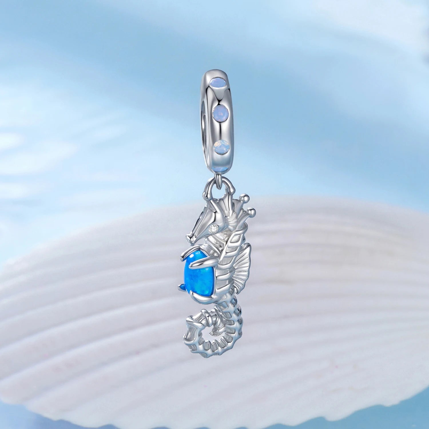 Hot Sale Summer Customized Jewelry Solid Silver S925 Seahorse Pendant Charm for Original Bracelet No Allergies No Nickel