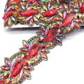 Factory Stretch Resin Rhinestone Trimming Hot Fix Iridescent Chain for Garments Shoes Bags Carnival Costume Accessories