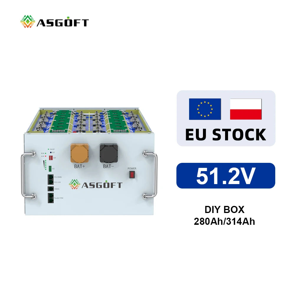 51.2V 280Ah 314Ah LiFePO4 DIY Solar Battery Storage Box Energy Storage System 48v Battery Boxes & Rack Suit JK Pace JiaBaiDa BMS
