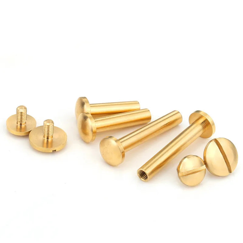 8mm 10mm Trendy Luxury Gold Plated Brass Chicago Screw for Bag Accessories with Brass Hardware and Metal Screw Button
