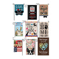 Free Sample Custom Design 100% Polyester Promotion Double-Sided Holiday Style Garden Porch Flags Set with Low MOQ