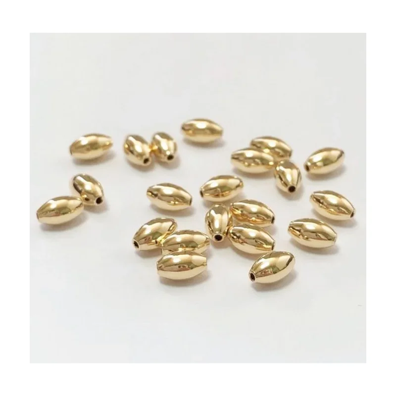 GP 14k Gold Filled Oval Bead Seamless Gold Beads for Permanent Jewelry Chains Making 14kt Gold Filled Jewelry Wholesale