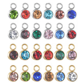 Diy Pendants Accessories Custom Fine Jewelry Necklaces Cubic Zirconia Stainless Steel Pendant Birthstone Charm
