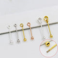 925 Sterling Silver Screw Pinch Bails With Ball End 925 Silver Eye Pins HeadpinsScrew Pin for Earrings