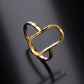 Myshape Simple Hollow Geometric Women Ring Stainless Steel Minimalist Adjustable Open Finger Rings 2022 Fashion Party Jewelry
