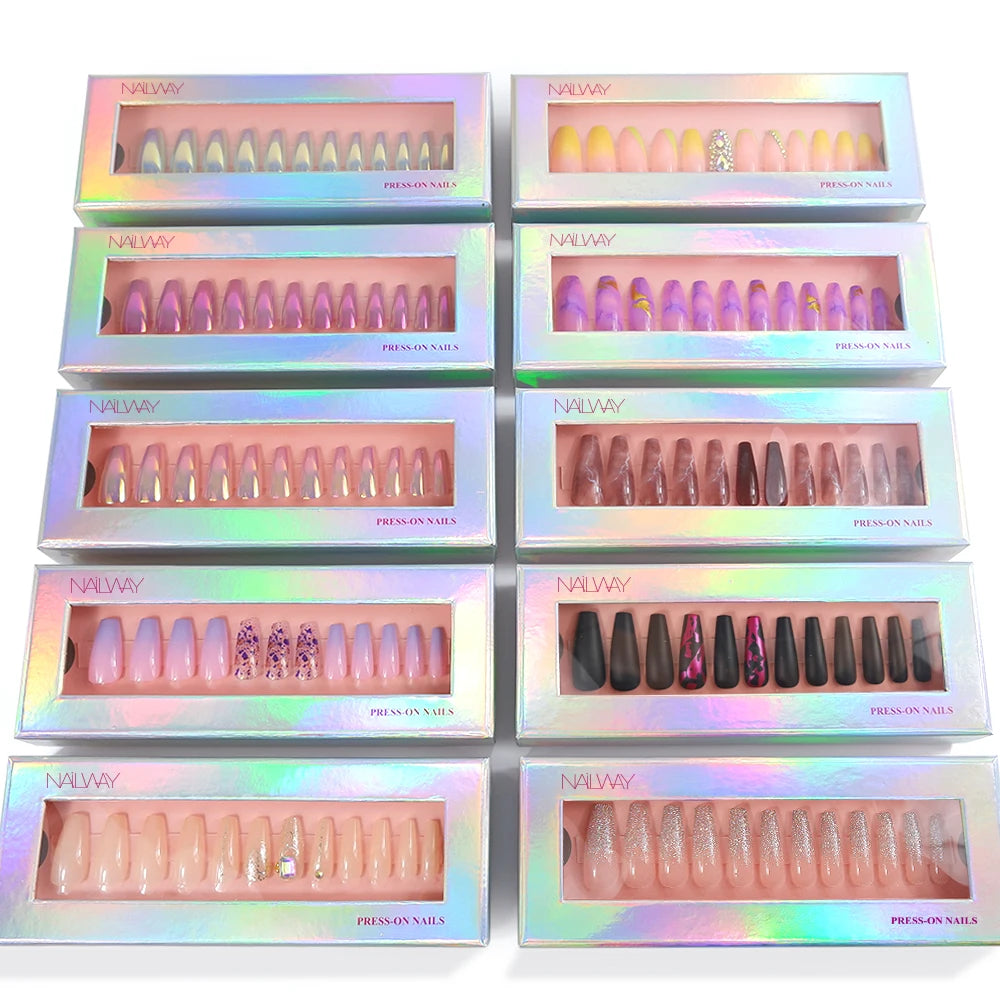 Handmade Full Cover Private Label Nail Supplies Ballerina False Nail Press on Finger Nails