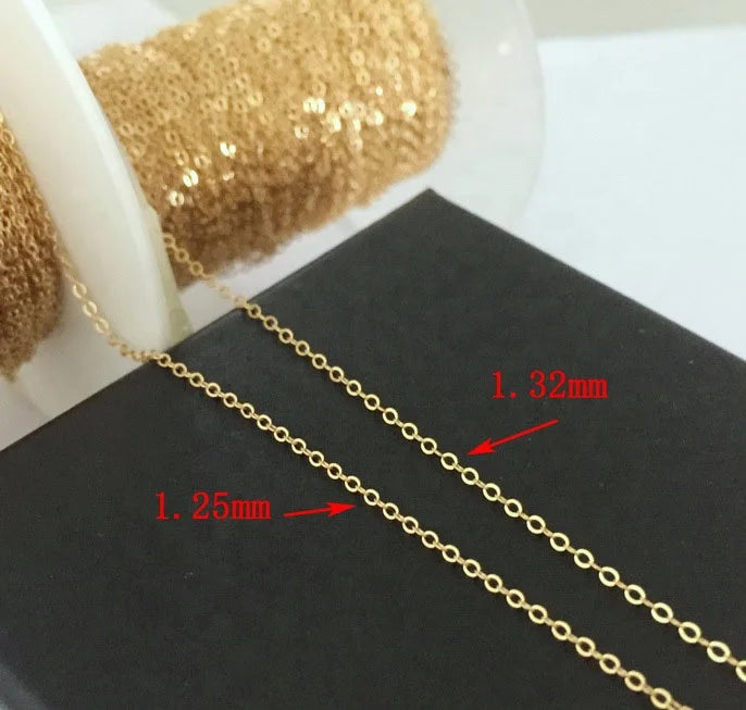 G.T Rollos De Cadena Wholesale Dainty Round O Chain 18k Gold Filled Chain Roll in Bulk Satellite Bead Choker Chain