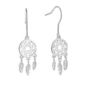 925 Silver Platinum Plated New Trendy Fashion Dangle Bohemian Dream Catcher Dreamcatcher Jewelry Earrings Women