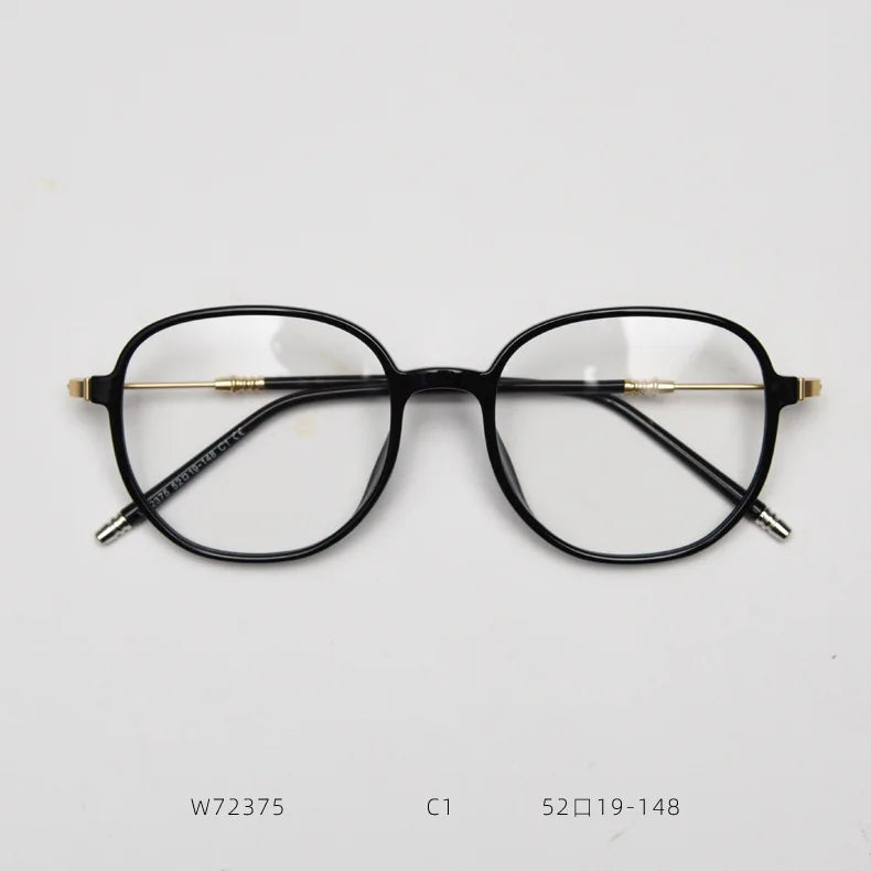 Retro Square Men's Glasses Fashion Tr90 Frame Flat Light Lens Frame Transparent Lens Women Minimalist Glasses