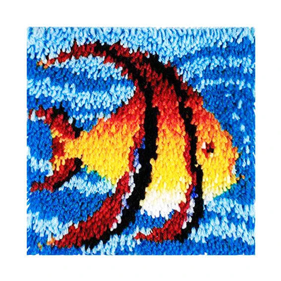 Latch Hook Rug Kits Crocheting Carpet Rug Fish Cushion Mat Crochet Tapestry Sofa Decor