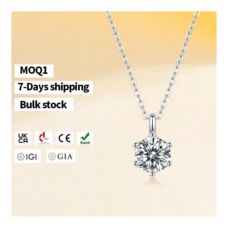 Fast Delivery S925 Silver Necklace with New Moissanite Pendant Elegant Name of Love Design