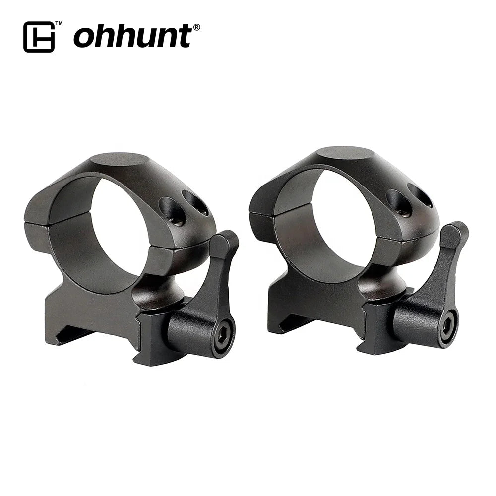 Ohhunt Optics Accessories Medium Profile 25.4mm Diameter QD Quick Release Steel Scope Rings Mount 21mm