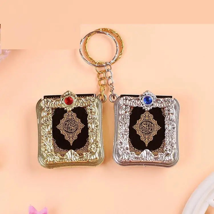 Catholic Religious Gold Silver Arabic Real Keychain Eid Mubarak Muslim Party Event Memorial Gift for Guests XJ0069