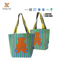 Customized Portable RPET Tote Bags Waterproof Laminated Recyclable Polypropylene Fabric Logo Woven Reusable Letter Shopping Gift