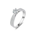 YBO Fine Jewelry 925 Sterling Silver Platinum Plated Wedding Engagement Ring 0.5ct Women's Moissanite Trendy for Parties