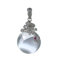Charming Rhodium Plated 925 Silver Jewelry Natural White Quartz Snake Pendant for Women Birthday Gift Daily Wear