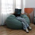 Luxury Knitted Waterproof Fabric Lazy Sofa Chair Comfortable Breathable Foam Filled Queen Bedroom Living Room Bean Bag