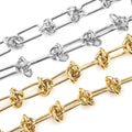 Non Tarnish Roll Twisted Knot Jewelry PVD Gold Plated Stainless Steel Knotted Chain Necklace by Meters