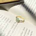 Instagram Style Jewelry Blue Stone 925 Sterling Silver Ring