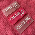 Different Colors Embossed PVC Rubber Labelwaterproof Company logo Silicone Rubber Patch for Swimwear