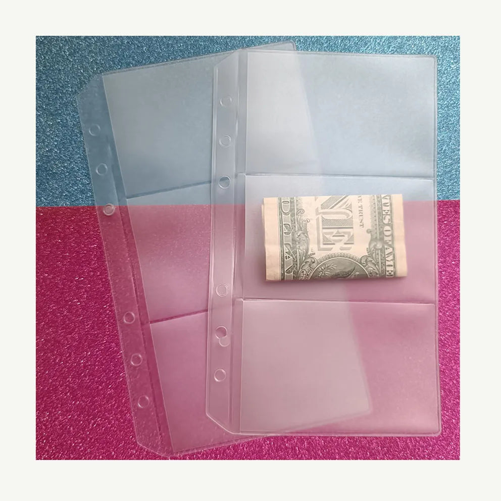 Custom Personalized Durable Tear-Resistance Thick PVC 6-Holes 52 Week Savings Challenge 3 Pocket Envelope Zipless Binder Inserts