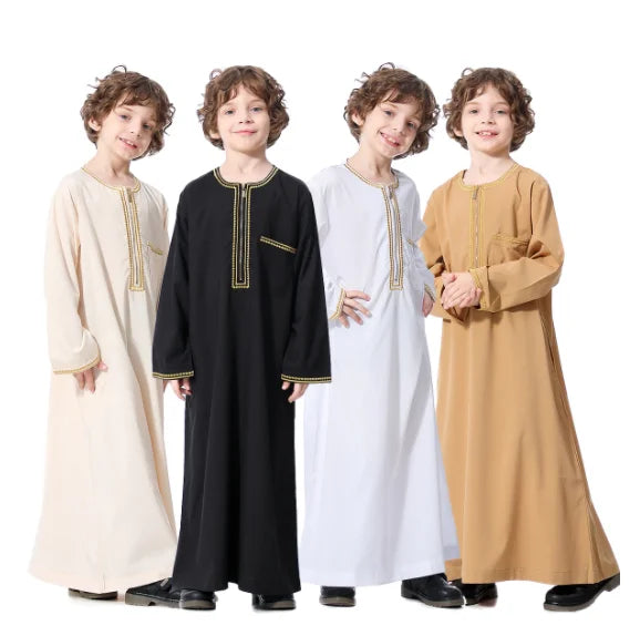 Long Sleeve  Fashion Any Season Islamic Kids Robes Muslim Prayer Clothing Abaya Designs Dubai  Children Cloning