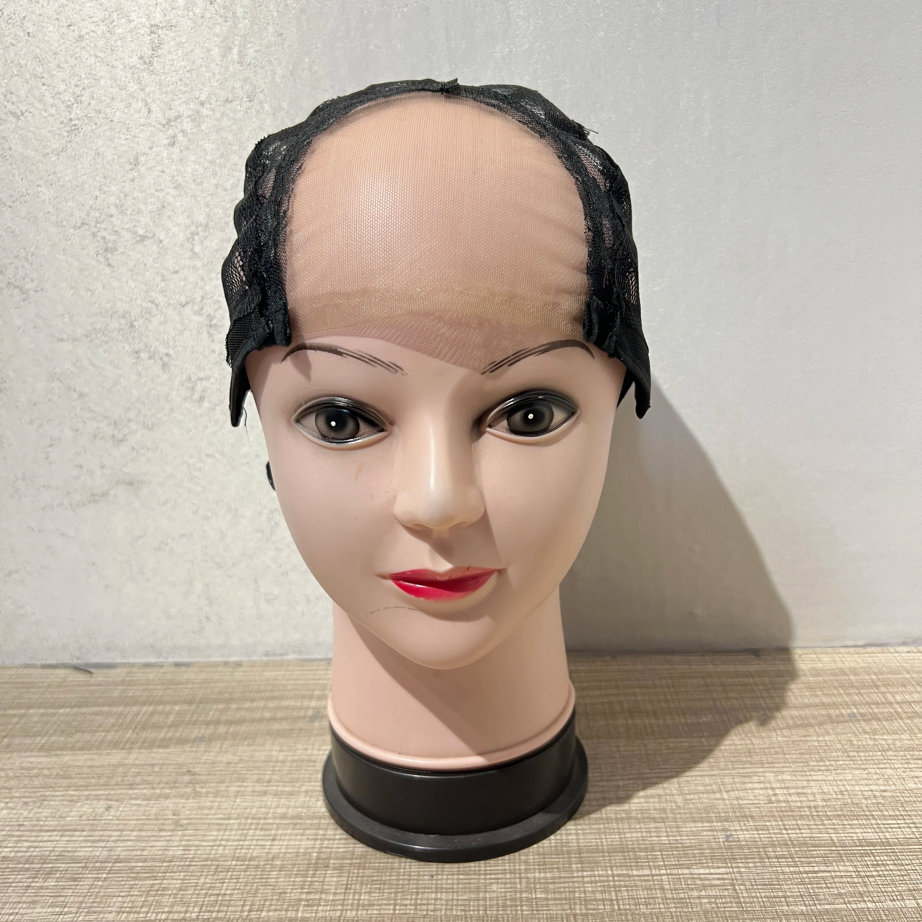 Black Elastic Mesh Wig Net U Shape Adjustable Breathable Lace Wig Nets Cap for Making Wigs