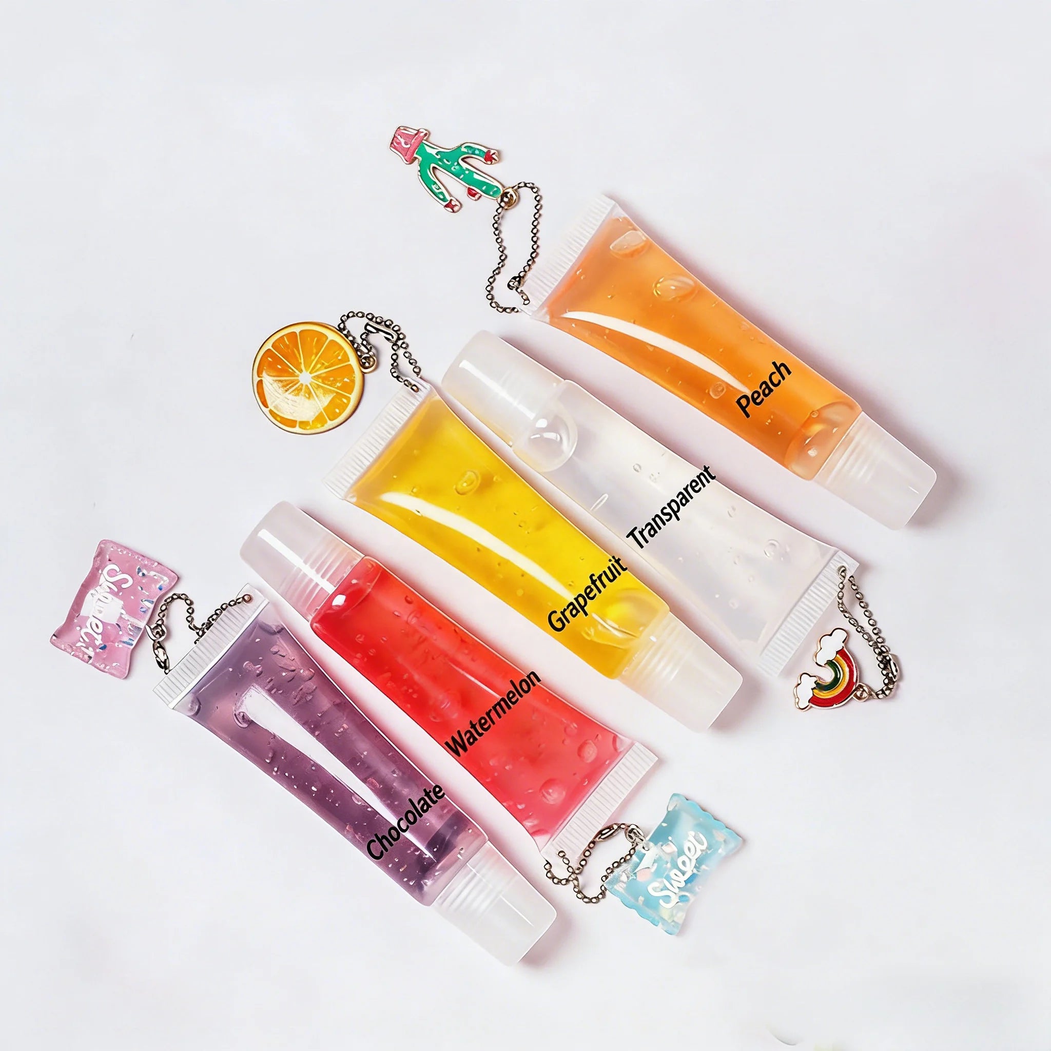 OEM Wholesale Vegan Lip Oil Custom Logo Lip Gloss Clear Glossy Mineral Long Lasting Moisturizing Lip Gloss with Key Chain