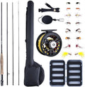 Topline Tackle Topline High Quality 2.4M Travel Complete Starter Fly Fishing Rod Combo Starter Kit With Lures