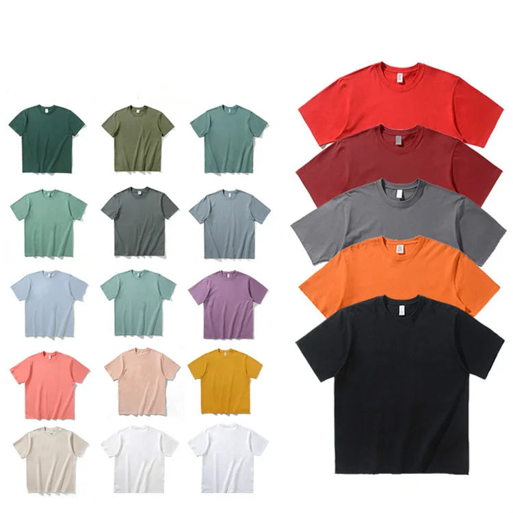 Wholesale High Quality 260g Combed Heavy Cotton t Shirt Oem logo Printing Embroidery logo Blank Plain Men T-shirt T-shirts