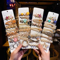 1set  Korean Fashion Rhinestone Hairpins Women Girls Crystal Bow  Hair Clips Accessories Pearl Hairgrip Headdress
