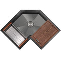 Customized Kitchen Sink Special-shaped Thickened Black Nano Stainless Steel Corner Sink Corner Kitchen sink
