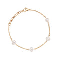 Latest 18K Gold Plated Stainless Steel Jewelry Chain Natural Freshwater Pearl Charms  for Women Accessories Bracelets B222303