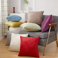 Luxury European Velvet Cushion Cover Solid Geometric Abstract Throw Pillow Woven Polyester Material Invisible Zipper Home Hotel