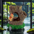 Resin Tree Stump Ornament with Mushrooms for Aquarium Decor Brown Log Fish Tank Hideout for Small Aquatic Pets