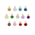 Vintage Rose Gold Filled Zircon Birthstone Charm for Permanent Jewelry Making Bracelet