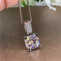 CAOSHI New Design Shinny Jewelry 925 Silver Plated 3A Crystal Necklace Classical Round Cut Cubic Zircon Pendant Ladies Necklace