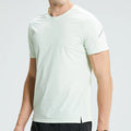 Men Sun Protection Shirt Crew Neck Athletic Compression Printing Shirt Active Wear Dry Fit Gym Sports Shirts