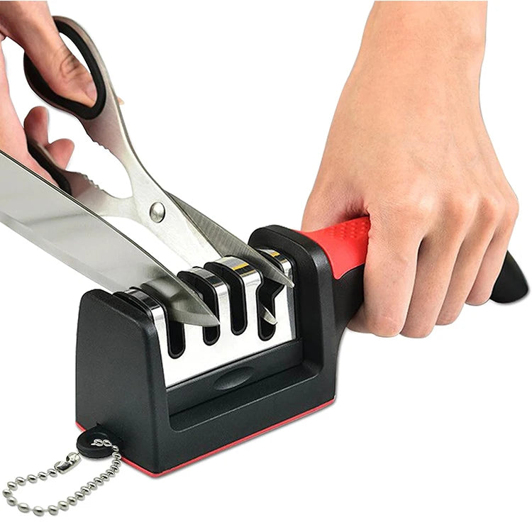 Professional Sharpening Tool Kit 4 Stage Ceramic Stone Diamond Tungsten Steel Manual Kitchen Knife Sharpener Knife Sharpener