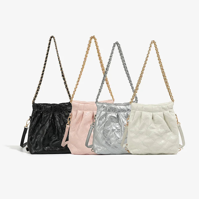 Multifunctional Candy Color Mini Bucket Bags Pu Leather Women Hand Bag Shoulder Crossbody Chain Small Ladies Purse and Handbag