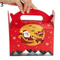 Santa Claus Embossed Art Paper Red Packaging Christmas Bakery Brownie & Sushi Bread Boxes for Party