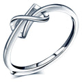 Simple Infinity Symbol Adjustable 925 Sterling Silver Ring Polish Thin Finger Ring Gift for Girl