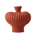 Hot Selling Lantern Shaped Vertical Striped Ceramic Vase  for Home Decoration