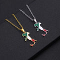 Oil Dripping Enamel Italy Titanium Steel Necklace Enamel Italy National Flag Map Pendant Necklace Collar Mapa De Italia