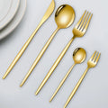 Portuguese Luxury Matte Silverware Gold Cutlery Set Stainless Steel Knife Fork and Spoon Cutlery 30 Pcs Set